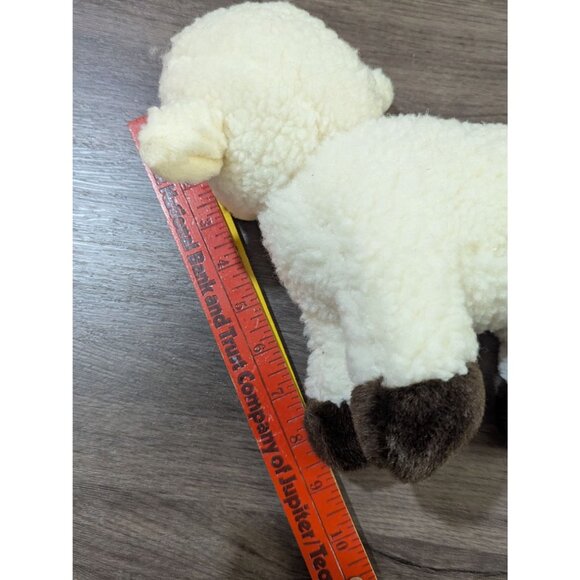 Vintage Russ Baa Baa Plush Lamb Sheep Clomping Rattle Toy 8" White & Brown Soft - Picture 9 of 9